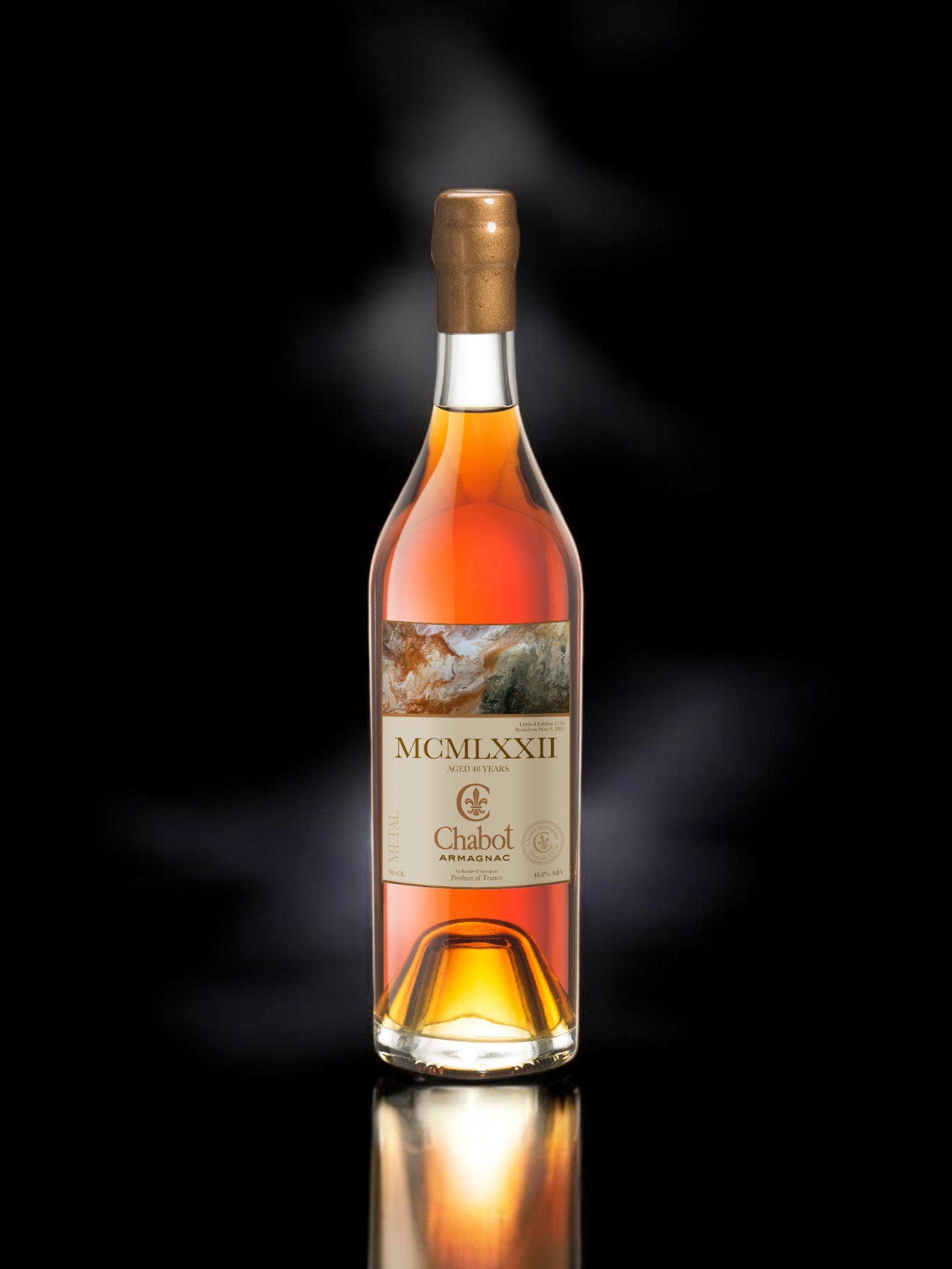 CHABOT ARMAGNAC SINGLE  48 years old 3 bottles Earth, Fire & Metal 70cl